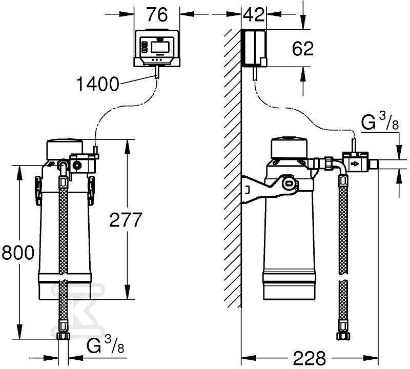 GROHE Red Filter head, for hard water, - 40438001